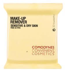 Comodynes 1 Pack Make Up Remover Towelettes for Sensitive & Dry Skin (20 Towelettes)