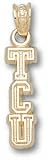 TCU Horned Frogs Solid 10K Gold Vertical ''TCU'' Pendant