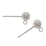 Sterling Silver Post Earrings with Ring - 4mm