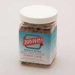 Bravo! Freeze-Dried Raw Organic Turkey Liver Bites, Treats for Dogs and Cats