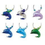 Dolphins Wine Glass Charms set of 6