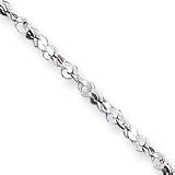Sterling Silver 2mm D-Cut Fancy Chain Necklace - 18 Inch - Italian