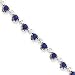 Sterling Silver Heart Anklet With Blue Cats Eye - 9 Inch