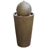 Desert Spring Fountain,cIRCULAR sPHERE- Small (Brown) (26H x 12W x 12D)
