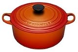 Le Creuset Cast Iron Round Casserole, Volcanic, 20 cm
