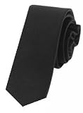 New Skinny Slim Narrow Solid Black 2 Inch Necktie Tie