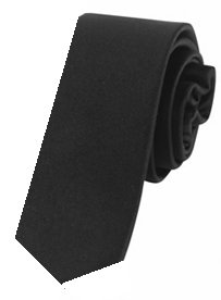 New Skinny Slim Narrow Solid Black 2 Inch Necktie Tie
