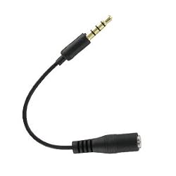 3.5mm MALE TO 2.5mm FEMALE STEREO HEADPHONE ADAPTER FOR IPHONE / BLACK