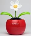 Solar powered Red Flip Flap pot with swaying flower