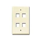 CAT5 Face Plate, 4-Hole - Beige