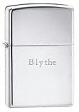 High Polish Chrome Engraved Zippo Lighter - Blythe