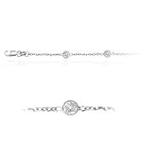 Cubic Zircon accented Anklet in 14K White Gold