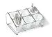 Perma-Sil 6-Comp. Chrome Plated Flatware Dispenser - 15.04 x 12.48 x 9.25