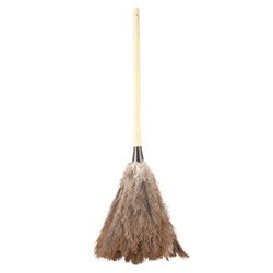 UNISAN Professional Ostrich Feather Duster, Wood Handle, 20l, Gray