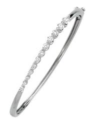 14K White Gold 1 Ct Tw Journey Diamond Bracelet