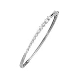 14K White 1 CT TW Journey Diamond Bracelet