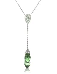 Carnevale Sterling Silver Briolette Swarovski Elements Dangle Pendant Necklace, 18"