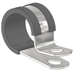 Imperial 74824 Galvanized Steel Rubber Cushion Clip 5/8x1/4 (Pack of 25)