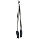 Orka17-InchStainlessandSiliconeTongs,Black