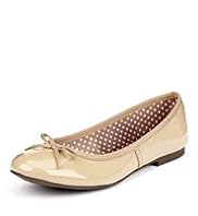 Leather Bow Spotted Pumps