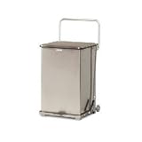 United Silent Defender 40 gallon Stainless Steel Quiet Step Can with Wheels Stainless Waste Receptacle QST40SWRB