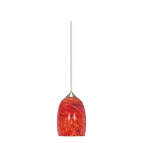 Nuvo Lighting 60 666 Halogen Pendant Brandy with Molten Lava Glass, Brushed Nickel by Nuvo