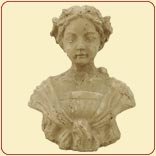Eigenschaften Clayre & Eef  / 4TE00074 Landhaus Vintage Büste Römerin Griechin Frau Kopf Figur Dekoration Figuren Steinguss 33 x 21 x 40,5cm
