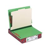 Smead 26827 Colored End Tab Classification Folders with 1 Divider, Letter Size, Green 10/Box
