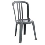 Resin Stacking Sidechair Charcoal. Package of 32