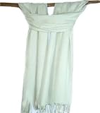 Soft and Silky Beautiful Viscose Pashmina White Shawl/ Wrap 28" X 78"
