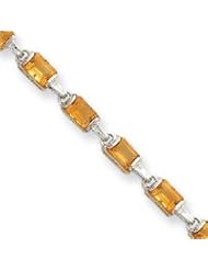 Sterling Silver Rectangular Citrine Bracelet