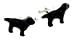 JJ Weston silver plated and black enamel Labrador dog cufflinks with presentation box. Made in the U.S.A