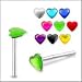 Hand Painted 1 Color Heart Straight Nose Pin Piercing Jewelry
