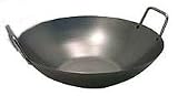 16 Inch Carbon Steel Wok w/ 2 Steel Handles (Flat Bottom) USA Made