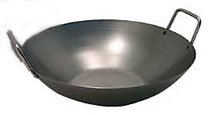 16 Inch Carbon Steel Wok w/ 2 Steel Handles (Flat Bottom) USA Made