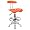 Vibrant Orange And Chrome Bar Stool Height Drafting Stool With Tractor Seat - Lf-215-orangeyellow-gg Image #1