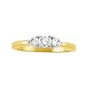 14k 2-Tone 3-Stone Diamond Anniversary Ring 1/2ct - Size 6
