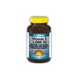 Nature's Life Vitamin E d-Alpha & Mixed Tocopherols, 250 softgels 1000 IU
