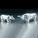 Executive Gift Stock Market Wall Street Bull and Bear Silver Plated Sculpture Figurines Paperweights