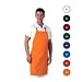 San Jamar 601NP Poly Cotton No Pocket Bib Apron, 34" Length x 28" Width, Navy Blue