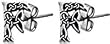 Celtic Letter "F" Pewter Stud Earrings
