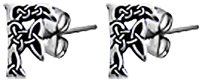 Celtic Letter "F" Pewter Stud Earrings