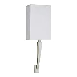American Fluorescent SHS118ACEC Sheridan Sconce, Hard Backed Linen Shade with Champagne Finish, Single Light