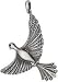 Blue Moon Noir Metal Pendant 1/Pkg - Flying Bird-Black Nickel