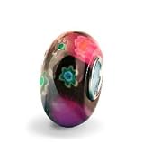 21mfjjpDyPL. SL160  Trollbeads Pandora Compatible Sterling Silver Red Murano glass heart on slide and slide off glass bead, 14 x 8mm. 5mm hole so suitable for most bracelets