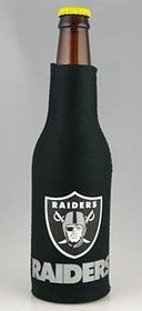 Oakland Raiders Neoprene Bottle Koozie | NFL Bottle Suit with Zipper - Set of 2
