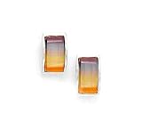Rectangle Inlay Multicolor Glass Cat's Eye Earrings
