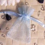 50 Stck blaue Organzabeutel Organza Beutel Tschen Sckchen mini 6 x 9 cm