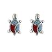 Turtle Stud Earrings with Coral and Turquoise Inlay, #tp123