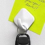 Spectrum Diversified 27100 Small Magnetic Diamond Plastic Hook, White (4 Per Card)